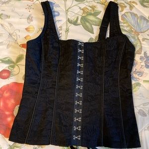 Tripp NYC Black Hook and Eye Corset Top
